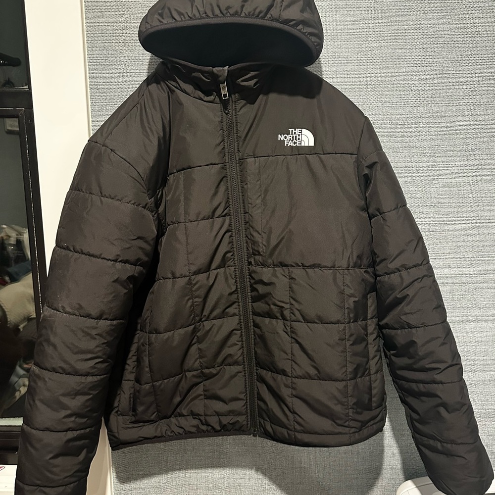 Reversible North Face Kids Charcoal Puffer Jacket